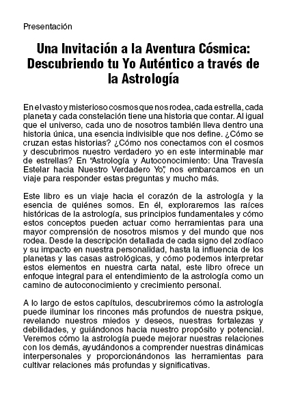 Astrología y Autoconocimiento: Una Travesía Estelar hacia Nuestro Verdadero Yo (PDF).