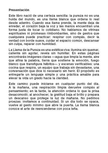 La Llama de la Pureza: Cultivar una mente clara, un corazón limpio y una vida bella y armónica. (PDF)
